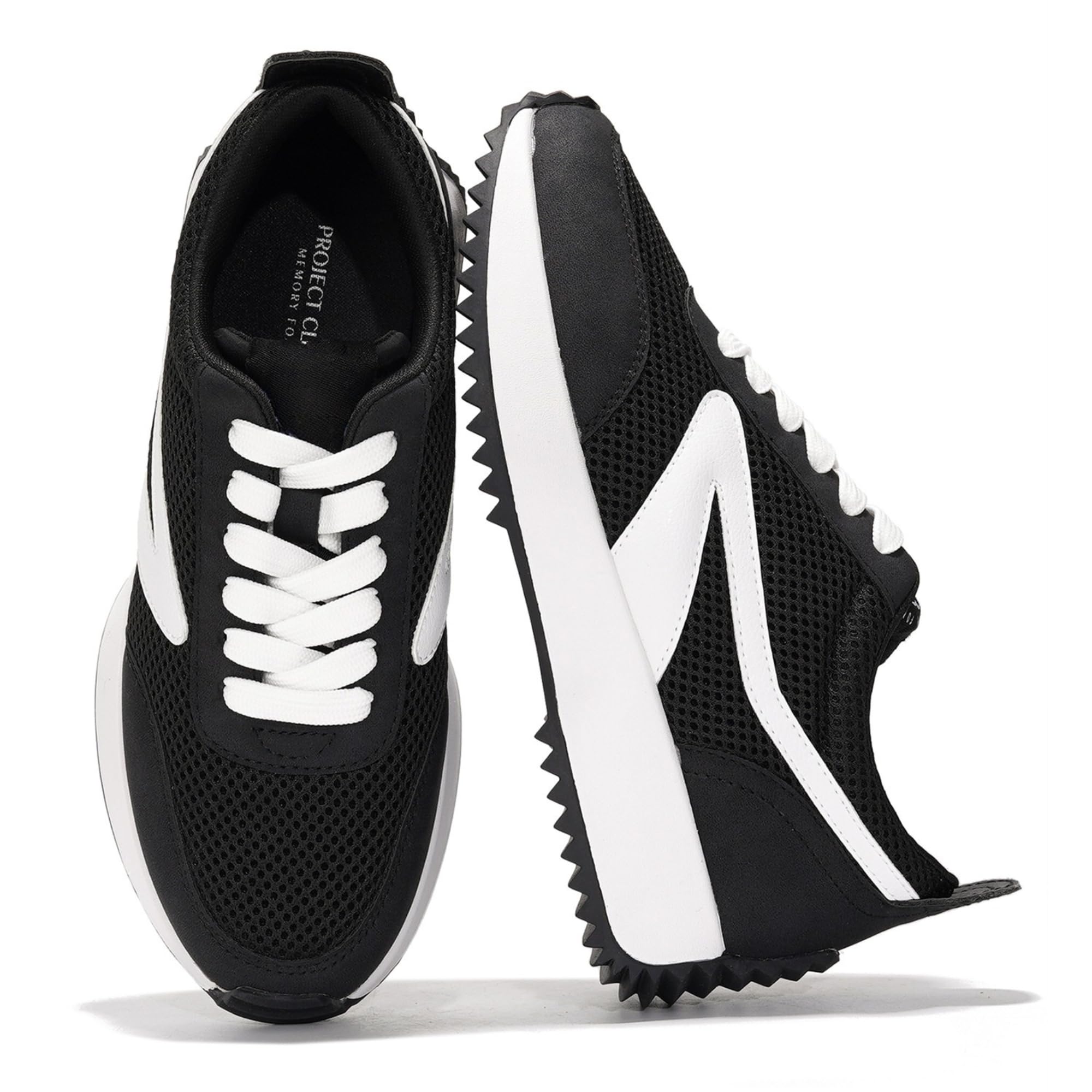 Project Cloud Womens Sneakers - Memory Foam Insole and Lightweight Spring Shoes - Non-Slip Lace Up Trendy Shoes - Fashion Sneakers for Women 2025