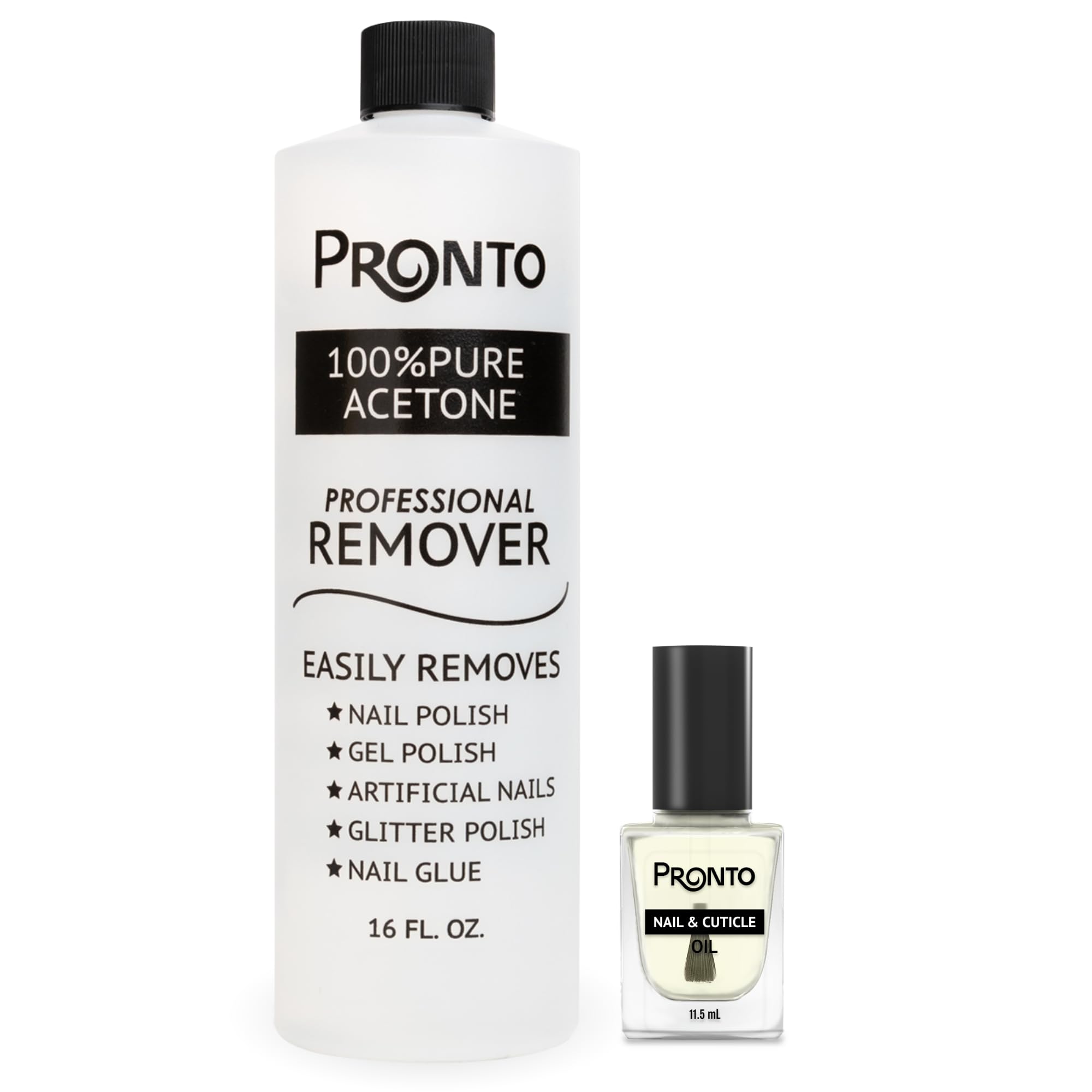 Pronto 100% Acetone Gel Nail Polish Remover - Gel Polish Remover for Nails | Acetone Nail Polish Remover For Nails for Removal of Glue, Gel, Acrylic & Dip | Gel Polish Remover, 8 Fl oz