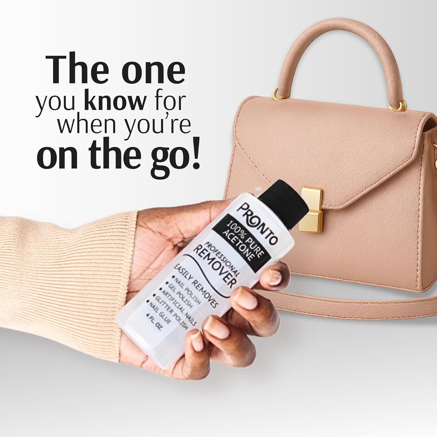 Pronto 100% Acetone Gel Nail Polish Remover - Gel Polish Remover for Nails | Acetone Nail Polish Remover For Nails for Removal of Glue, Gel, Acrylic & Dip | Gel Polish Remover, 8 Fl oz