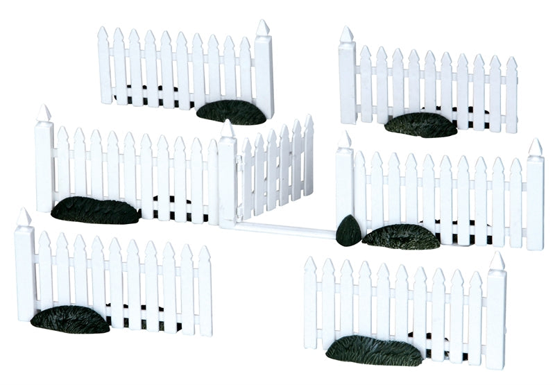 Plastic Picket Fence - 7 Piece Set