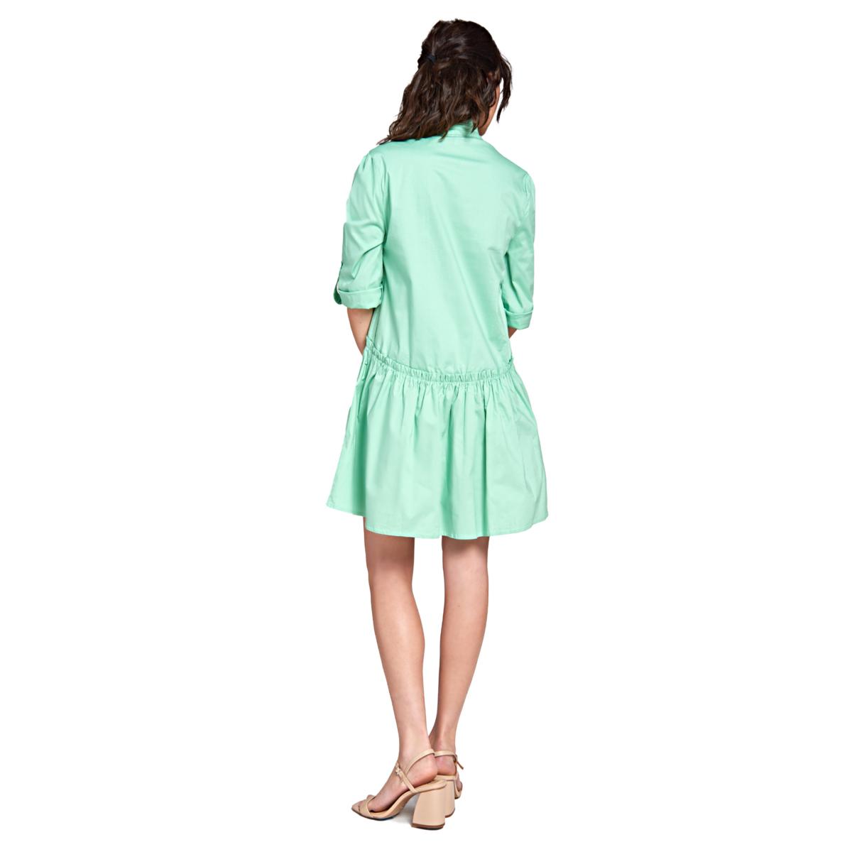 Cammie Ruffle Shirt Dress - Mint
