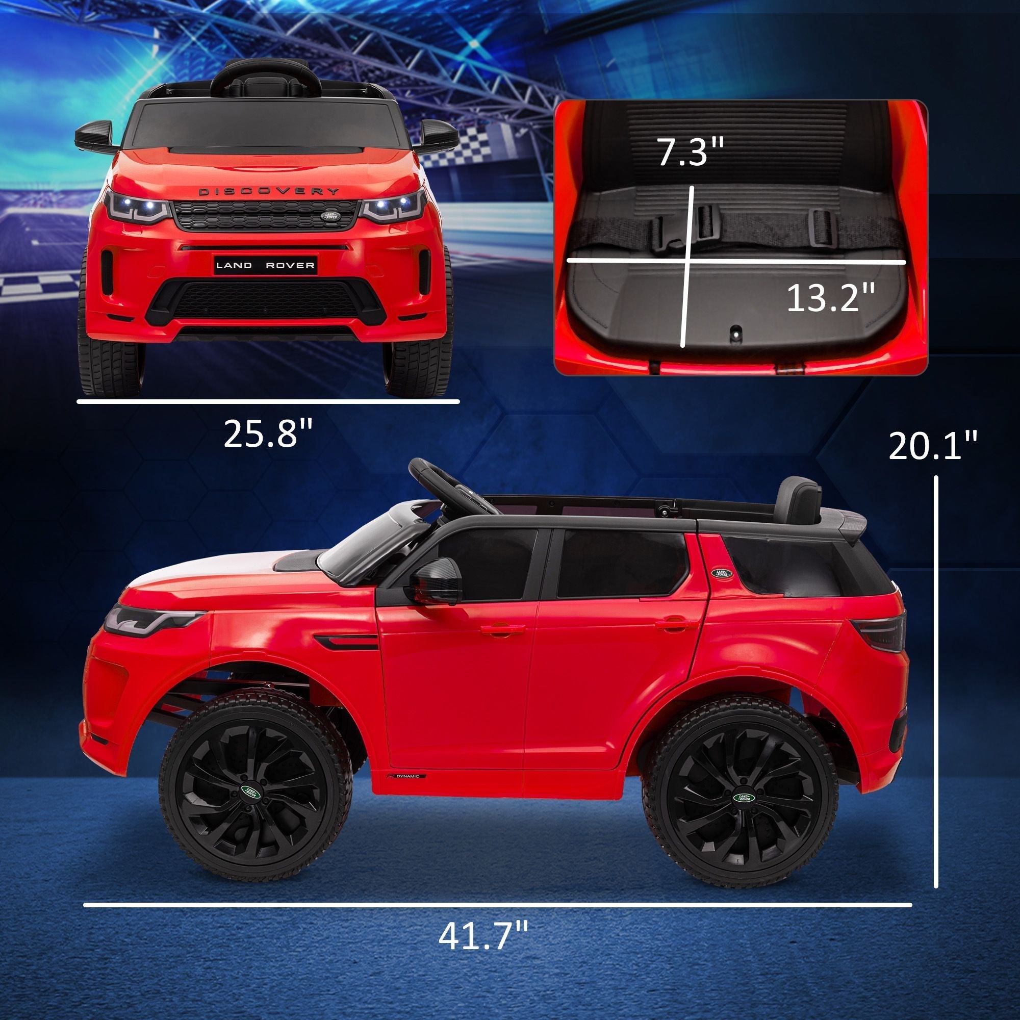 Qaba Land Rover Discovery Sport Licensed 12V Kids Ride on Car, Battery Powered Kids Electric Car with Remote Control, Soft Start, LED Lights, Music Horn, 3 Speeds, Red