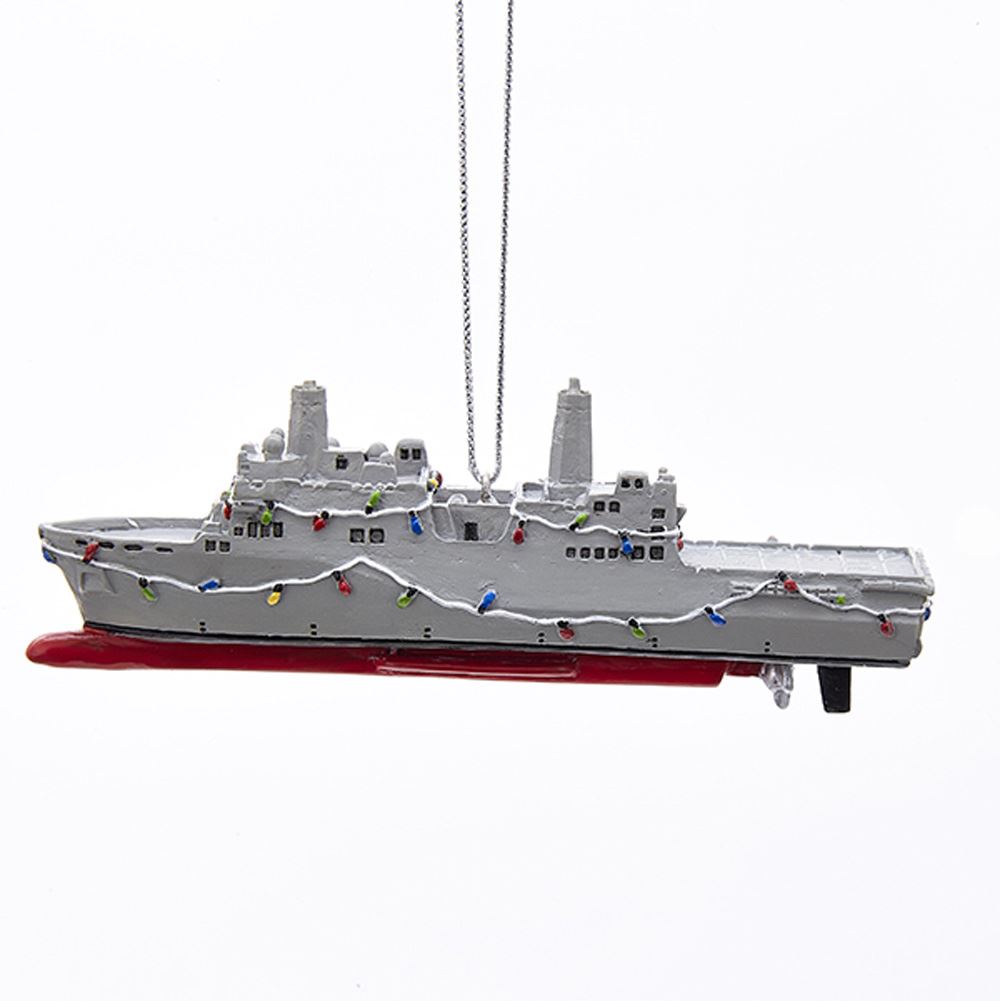 4.5 inch Resin Navy Ship Ornament