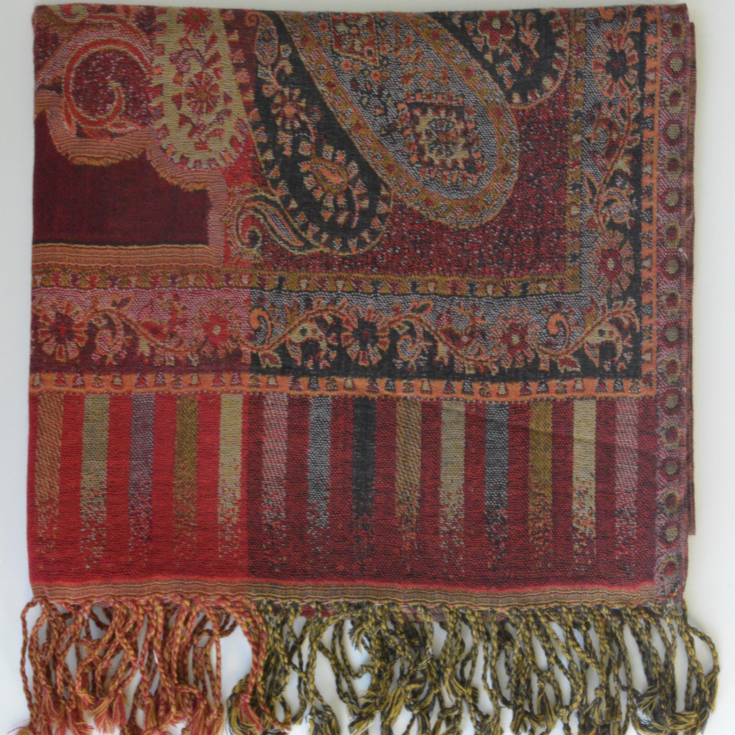 Elegant Handwoven Pashmina Shawl with Paisley Design – Soft, Elegant and Lightweight Wrap by OMSutra