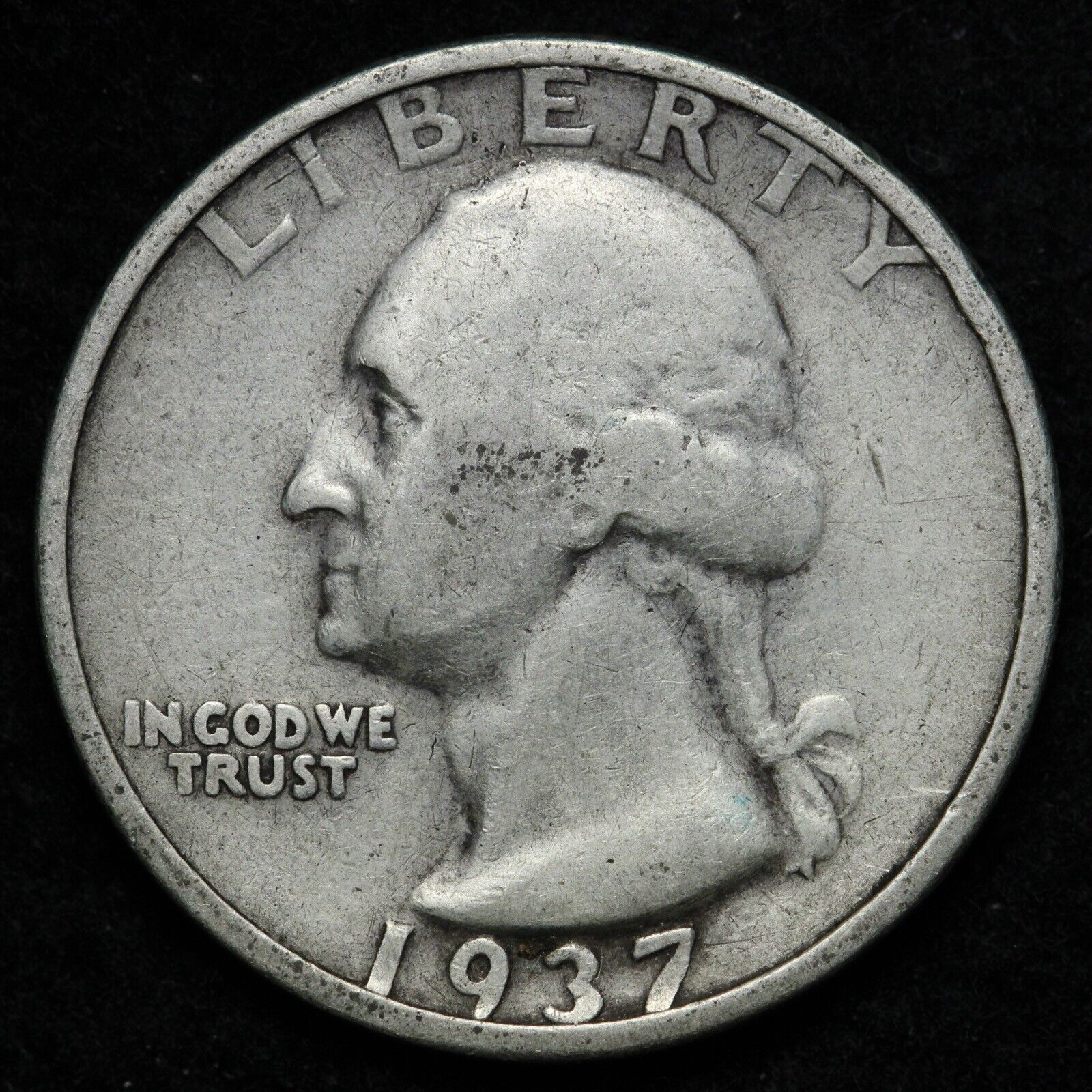 1937 Philadelphia mint Washington quarter