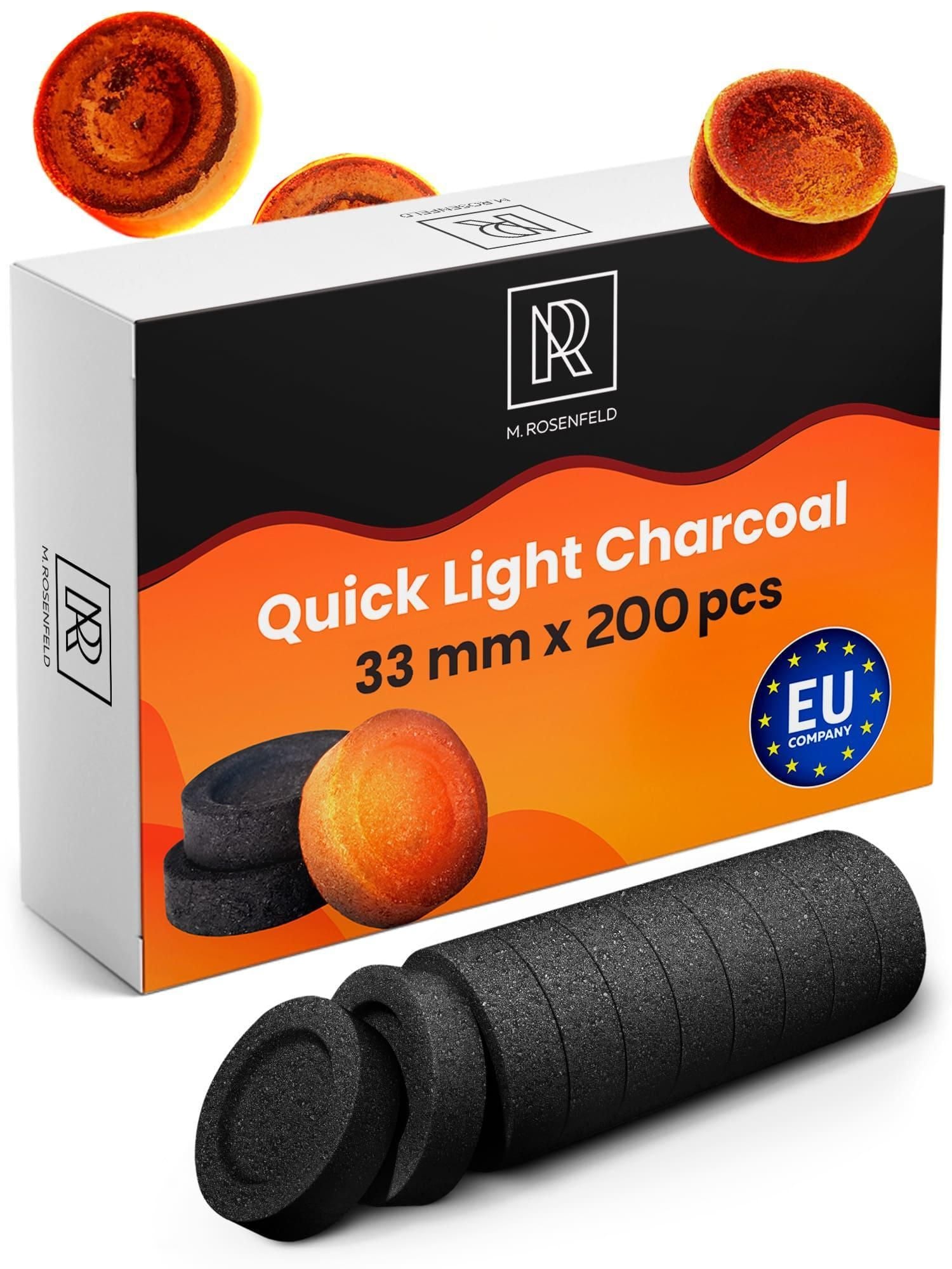 Quick Light Hookah Charcoal Tablets Premium Quality Incense Charcoal Discs Pack of 200 Charcoal for Incense Burning