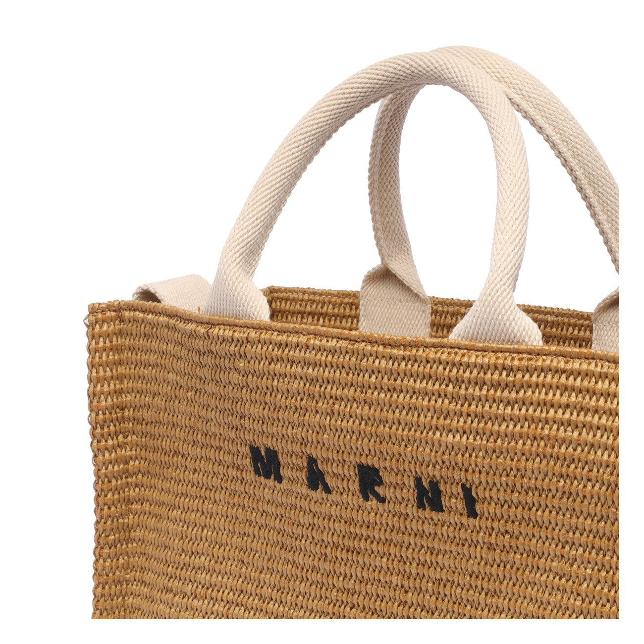 Marni Women Rafia Effect Small Logo Tote Bag