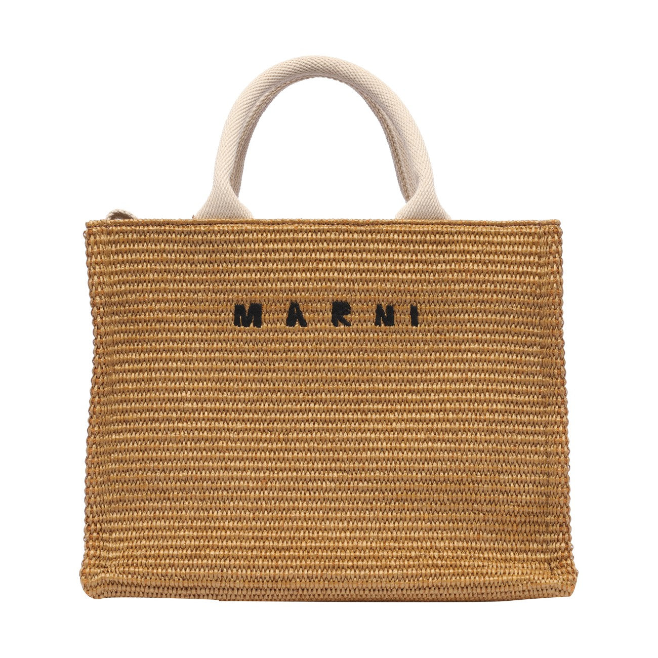 Marni Women Rafia Effect Small Logo Tote Bag