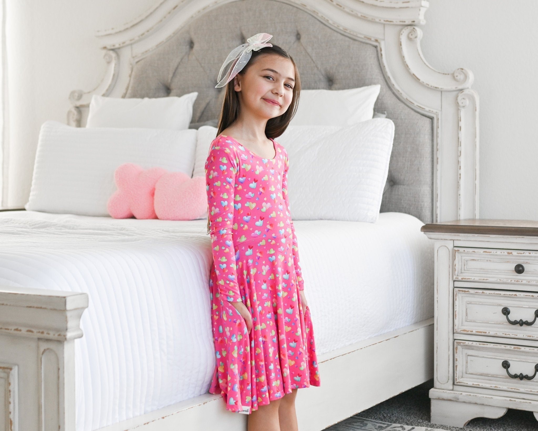 Rainbow Love Long Sleeve Twirl Dress