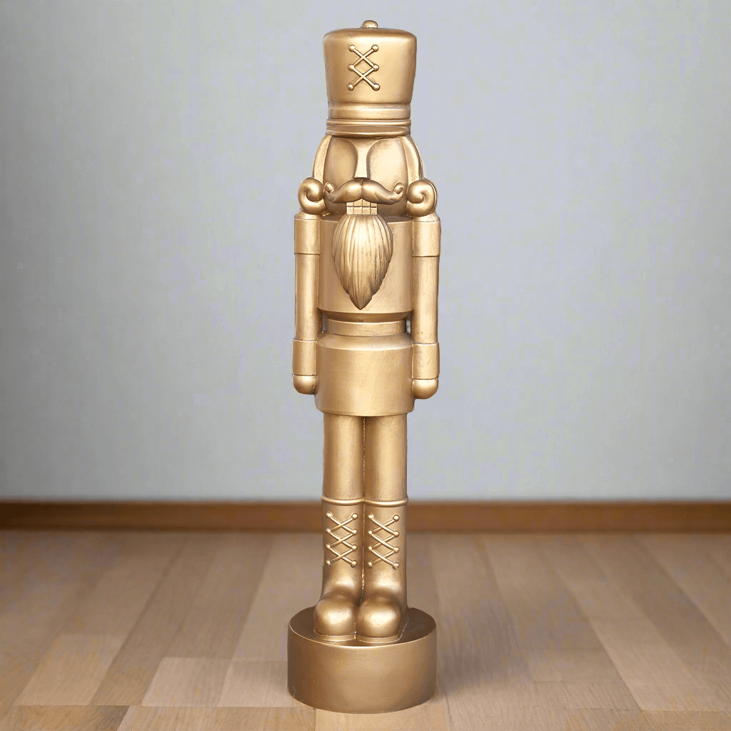Regal Golden Nutcracker Statue Christmas Decor