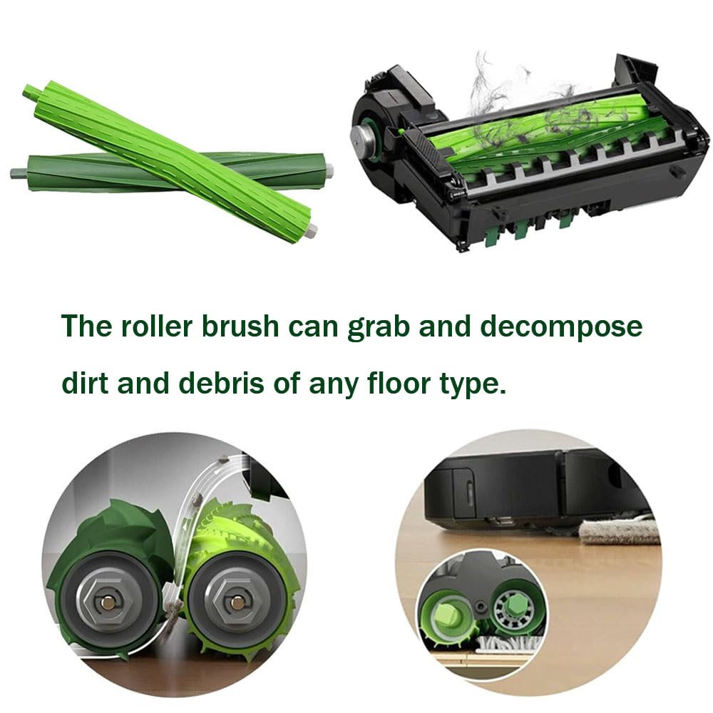 Replacement Parts for iRobot Roomba s9 (9150) s9+ s9 Plus (9550) s Series Vacuum Cleaner, Accessories includes 1 Set of Multi-Surface Rubber Brush,4 Side Brushes,4 Filters,4 Dust Bags