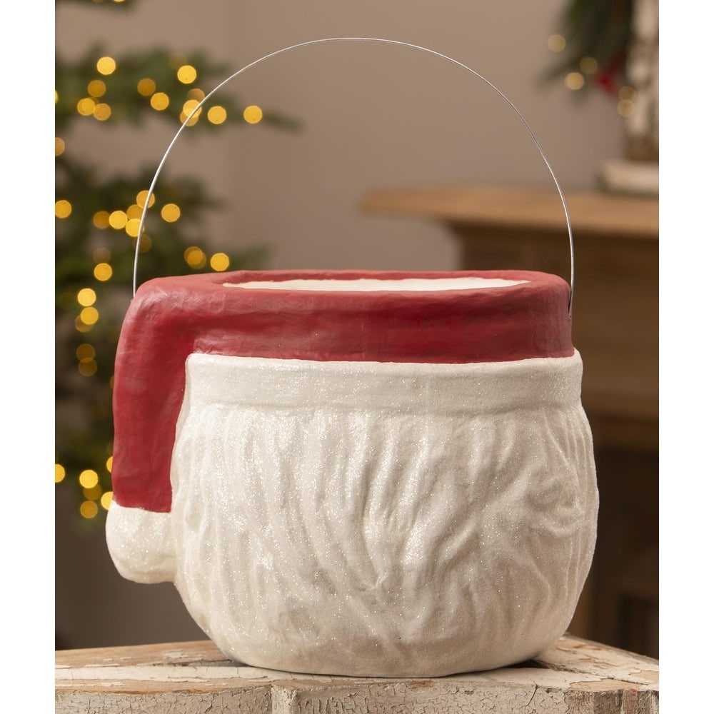 Retro Winking Santa Bucket by Bethany Lowe Designs