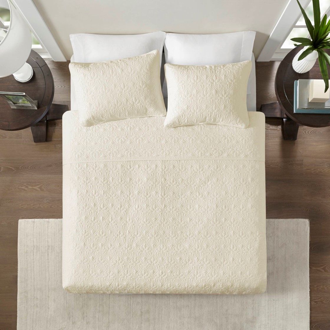 Reversible Quilt Set Cream King/Cal King