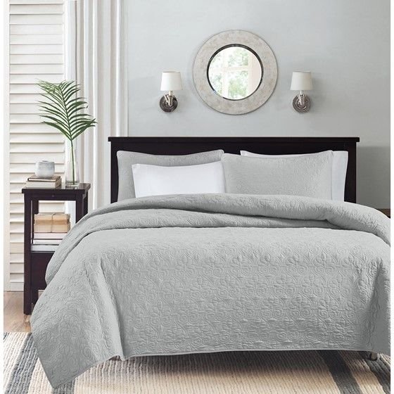 Reversible Quilt Set Grey Full/Queen