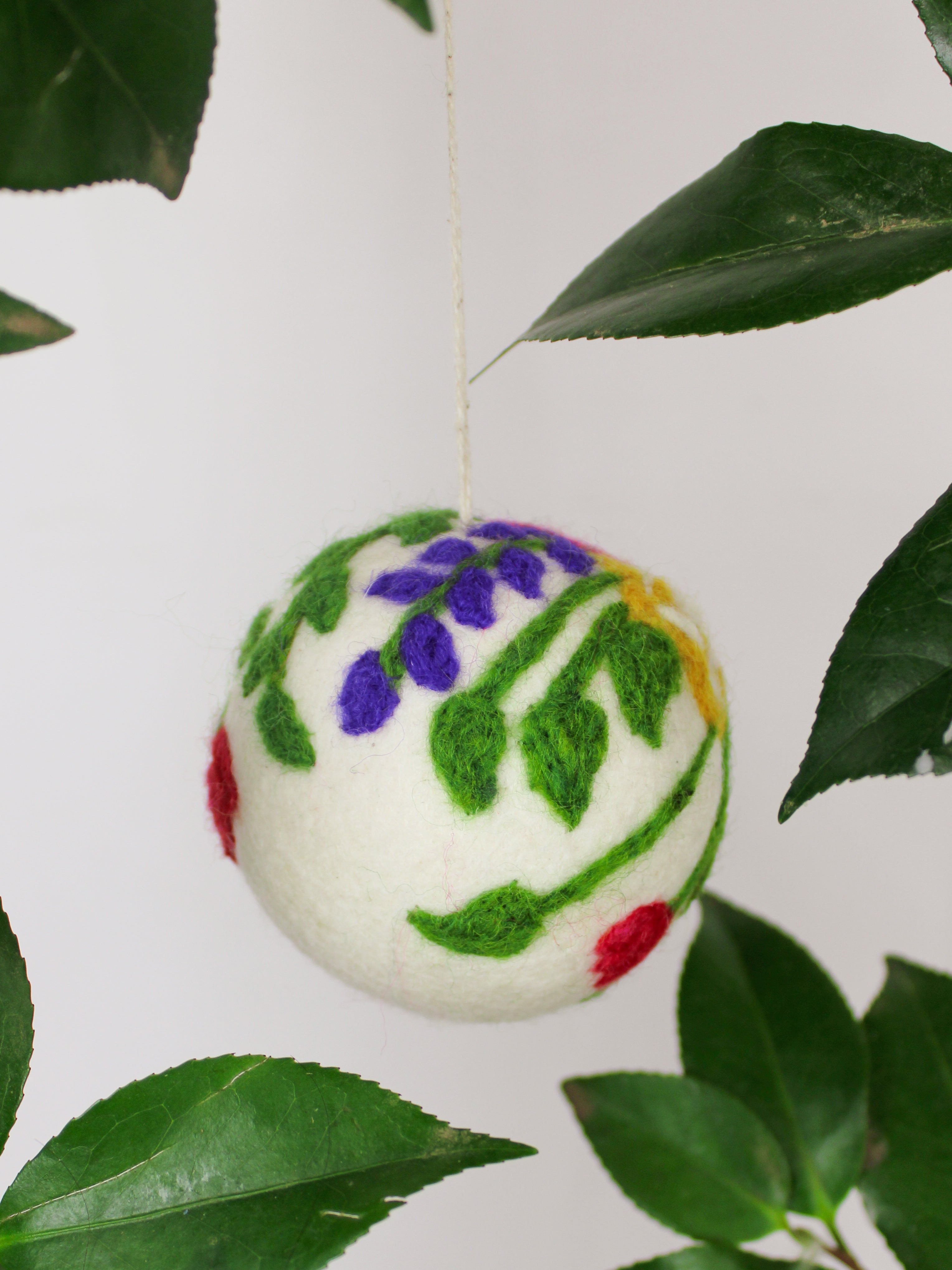 Hand Felted Wool Ball Ornament - Bouquet