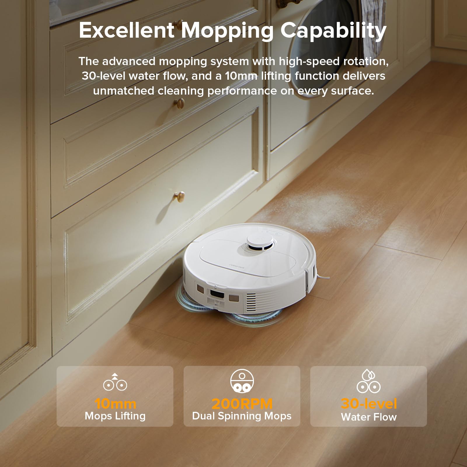 roborock Qrevo Series Robot Vacuum and Mop, 8000Pa Suction, Upgraded from Qrevo S, Anti-Tangle Brushes, Smart Obstacle Avoidance, Auto Mop Washing, All-in-One Dock, 200RPM Spinning Mops, Black(QV 35A)