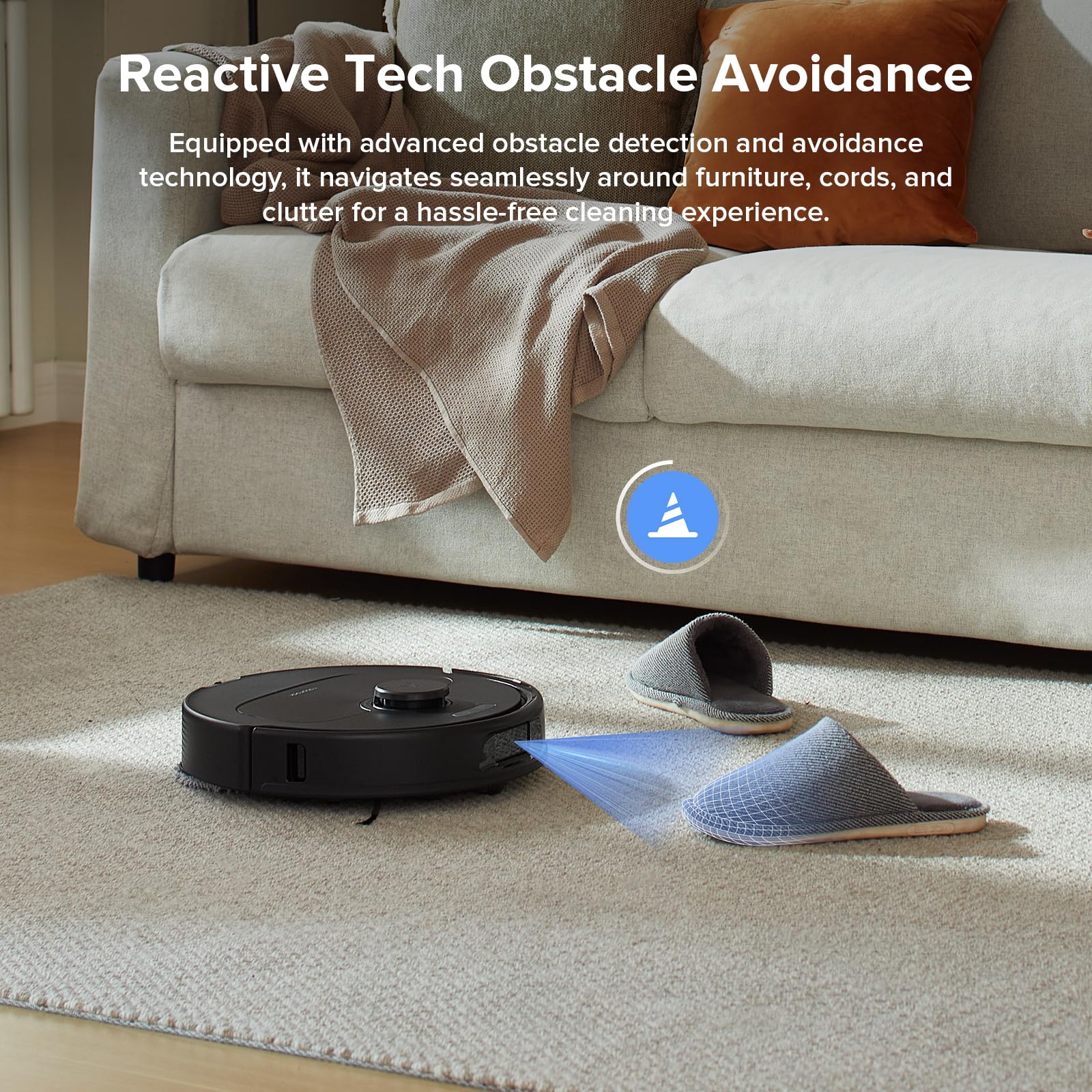roborock Qrevo Series Robot Vacuum and Mop, 8000Pa Suction, Upgraded from Qrevo S, Anti-Tangle Brushes, Smart Obstacle Avoidance, Auto Mop Washing, All-in-One Dock, 200RPM Spinning Mops, Black(QV 35A)