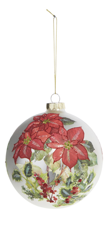 Poinsettia Ball Ornament