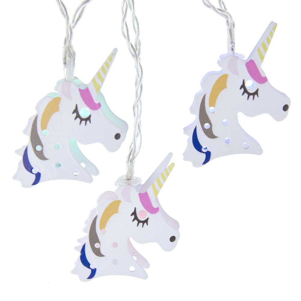 10-Light USB Battery-Operated Multicolored LED Unicorn Light Set