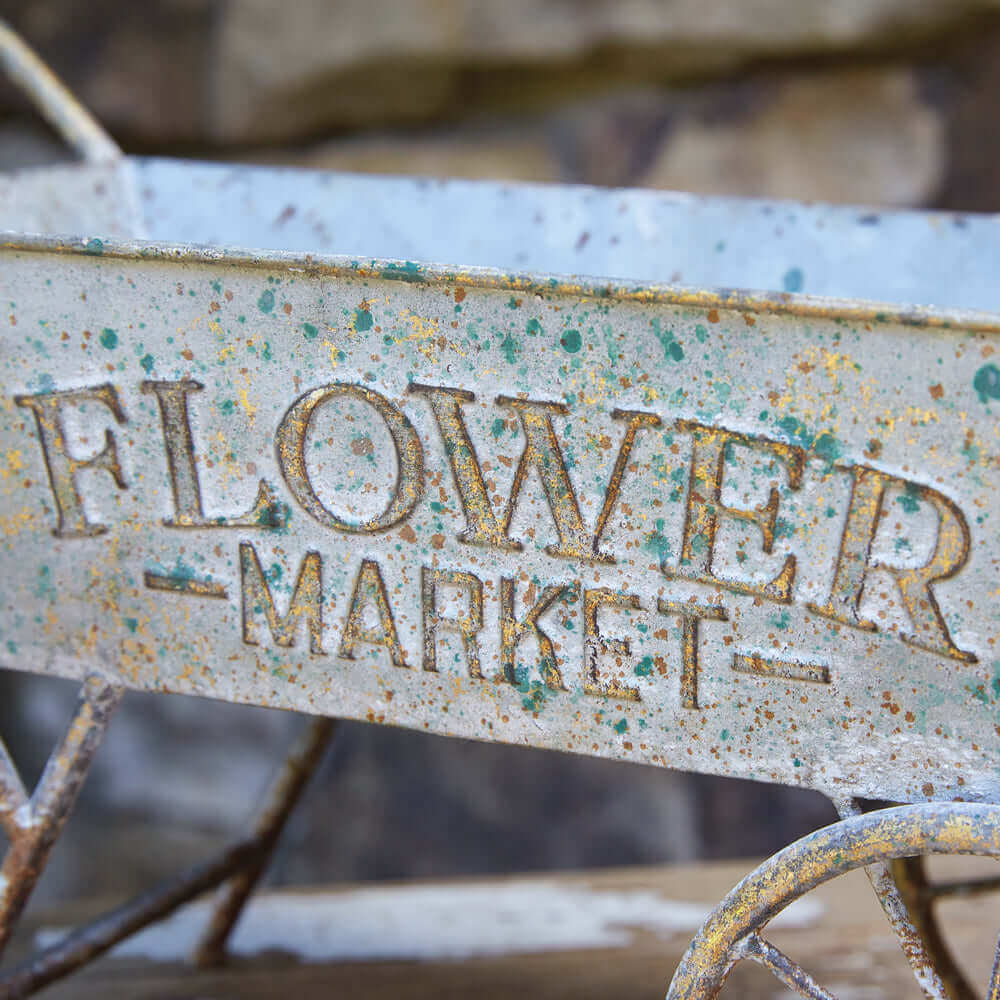 Rustic Vintage Garden Flower Market Wheelbarrow