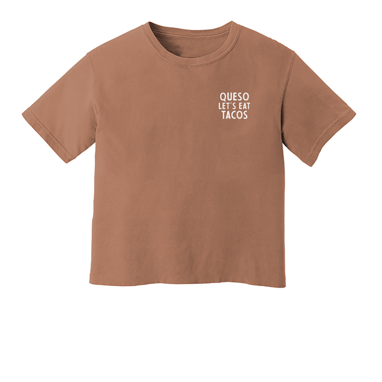 Queso Let's Eat Tacos Washed Crop Tee