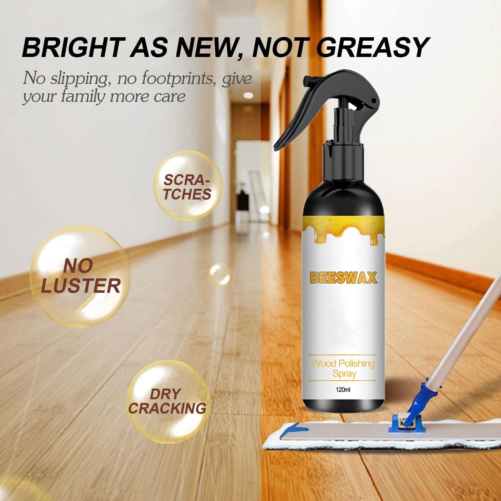 Rutari Beeswax, Jaysung Beeswax Furniture Restorer, Natural Bee s wax Care Spray & Restorer, Natural Micro-Molecularized BeeswaxSpray, Bee S Wax Polish Spray,BeeWaxSpray for Floors and Furniture (2)