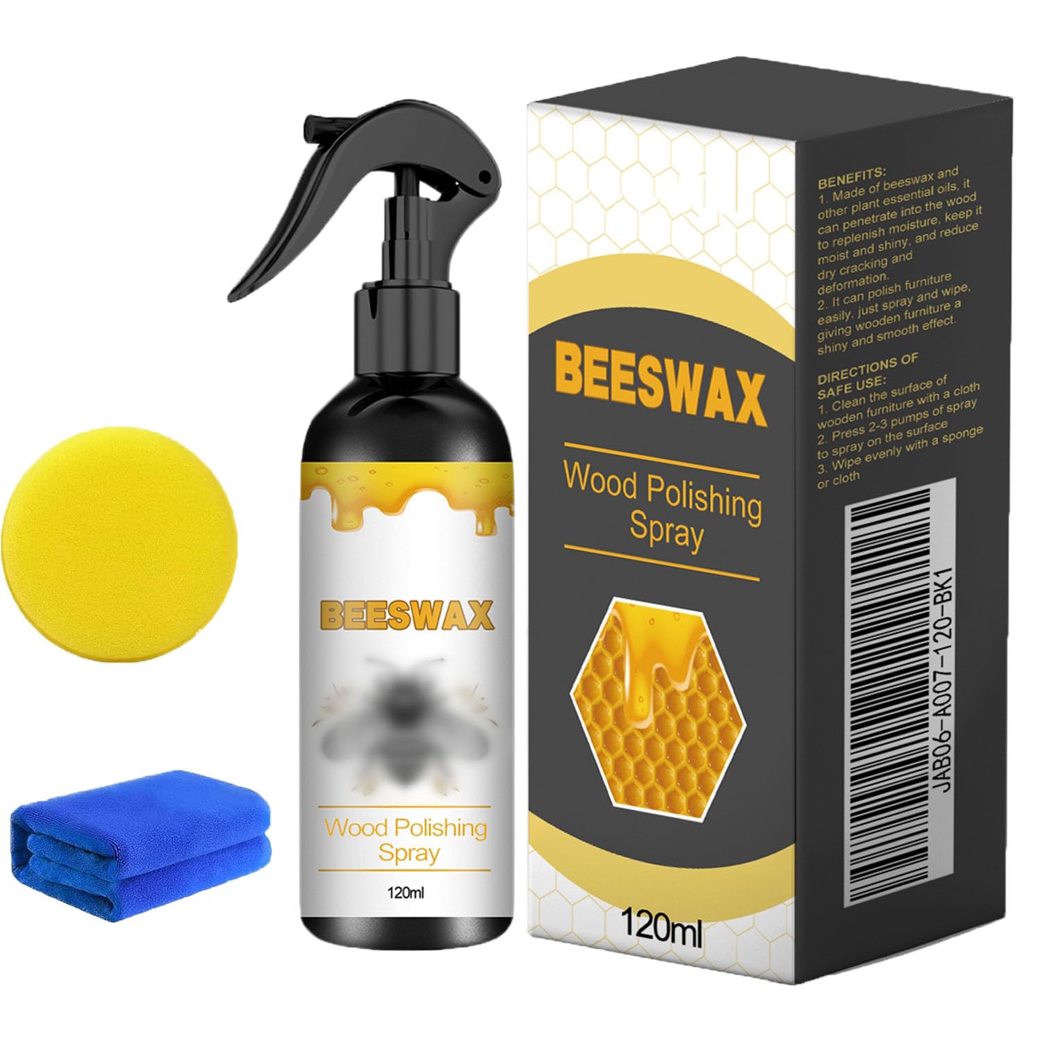 Rutari Beeswax, Jaysung Beeswax Furniture Restorer, Natural Bee s wax Care Spray & Restorer, Natural Micro-Molecularized BeeswaxSpray, Bee S Wax Polish Spray,BeeWaxSpray for Floors and Furniture (2)