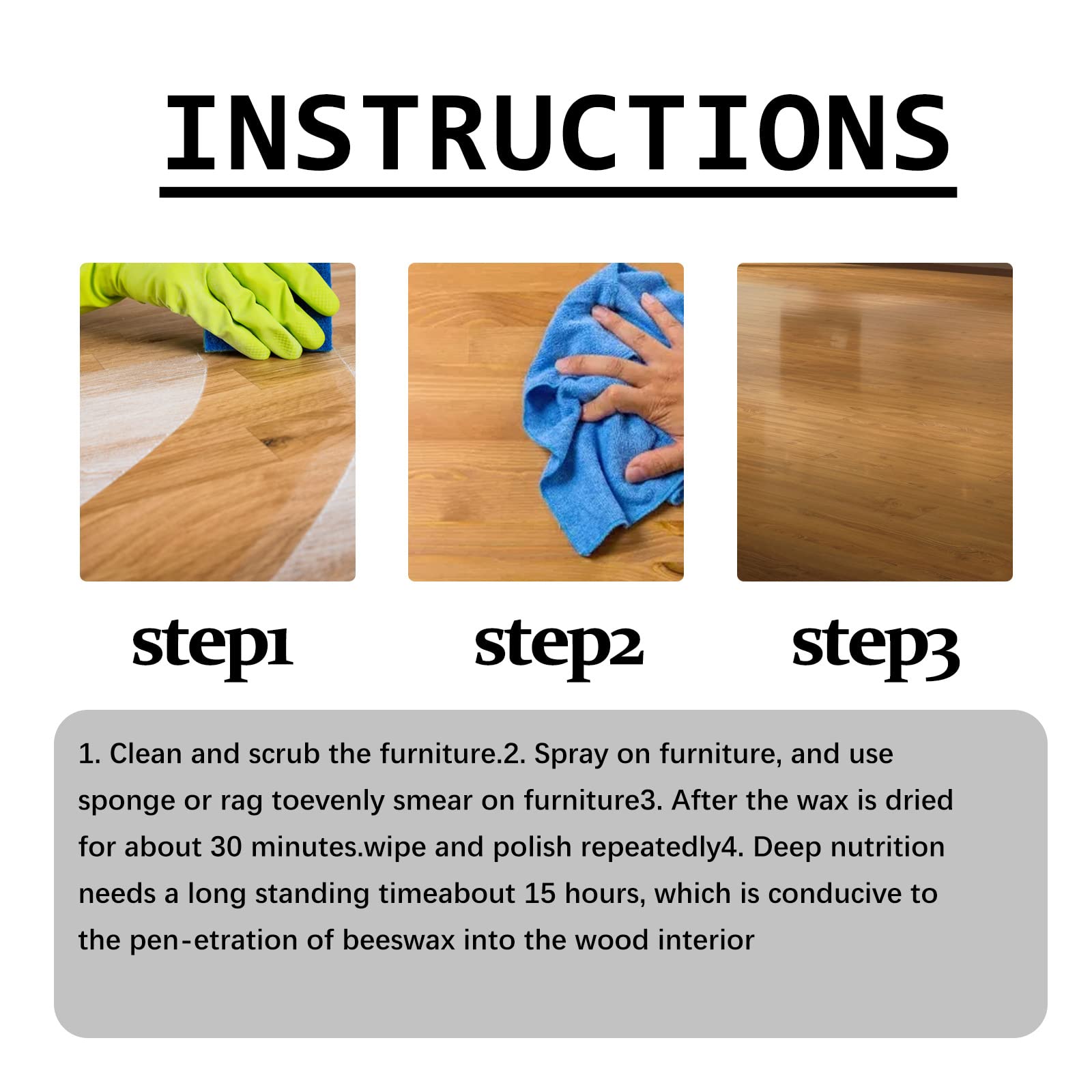 Rutari Natural Beeswax Care Spray & Restorer, Rutari Beeswaxs, Natural Beeswax Spray Furniture Polish,NaturalMicro-Molecularized BeeswaxSpray,Bee S Wax Polish,Bee WaxSpray for Floors & Furniture (1)