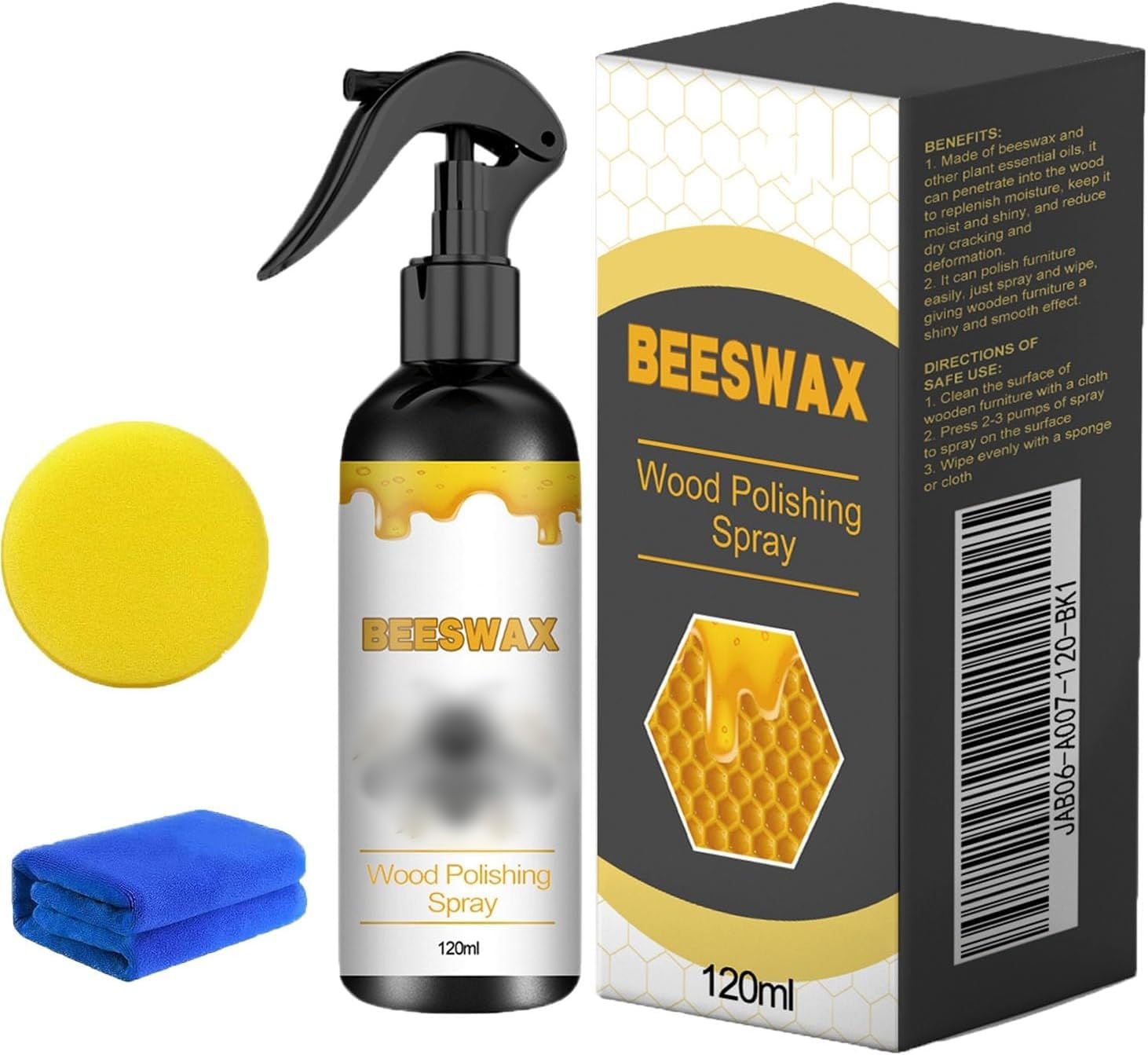 Rutari Natural Beeswax Care Spray & Restorer, Rutari Beeswaxs, Natural Beeswax Spray Furniture Polish,NaturalMicro-Molecularized BeeswaxSpray,Bee S Wax Polish,Bee WaxSpray for Floors & Furniture (1)