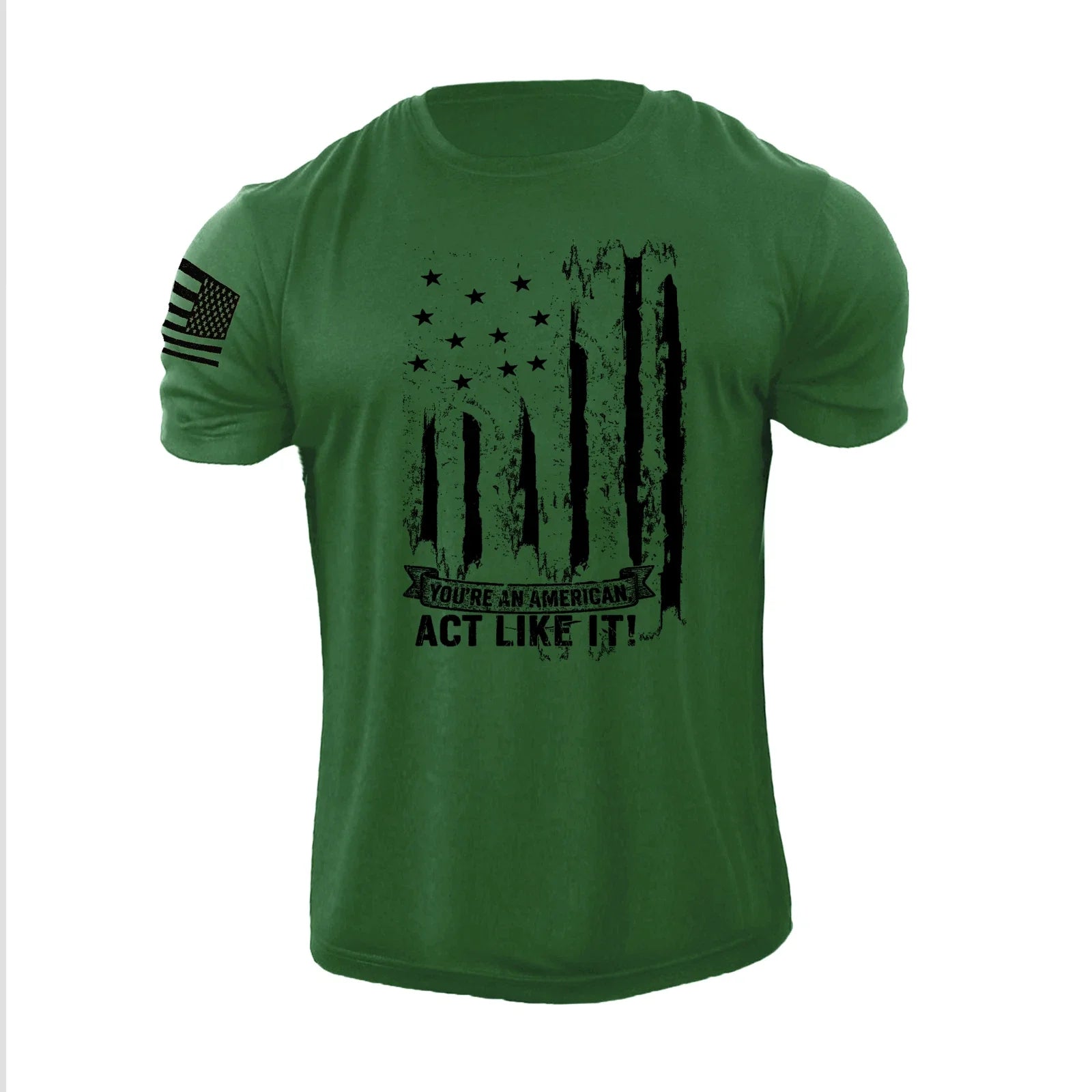 New Men's Distressed USA Flag T-Shirt Stylish Graphic Tee