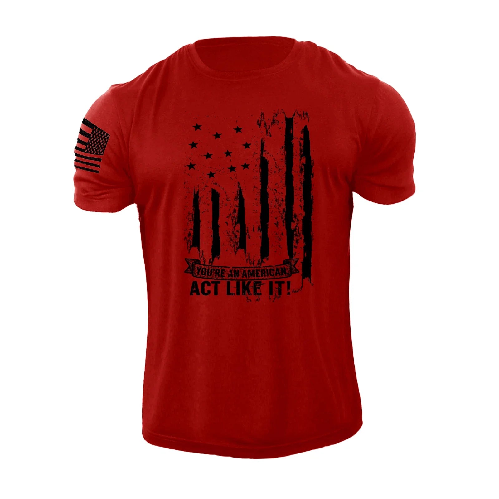 New Men's Distressed USA Flag T-Shirt Stylish Graphic Tee