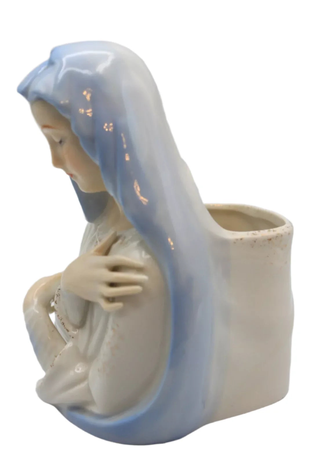 Vintage Shafford Japan Ceramic Porcelain Virgin Mary/Madonna Planter