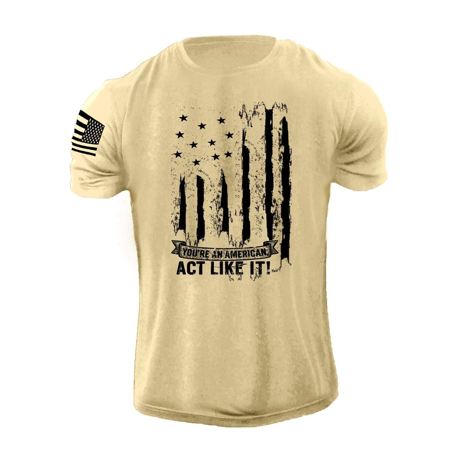 New Men's Distressed USA Flag T-Shirt Stylish Graphic Tee