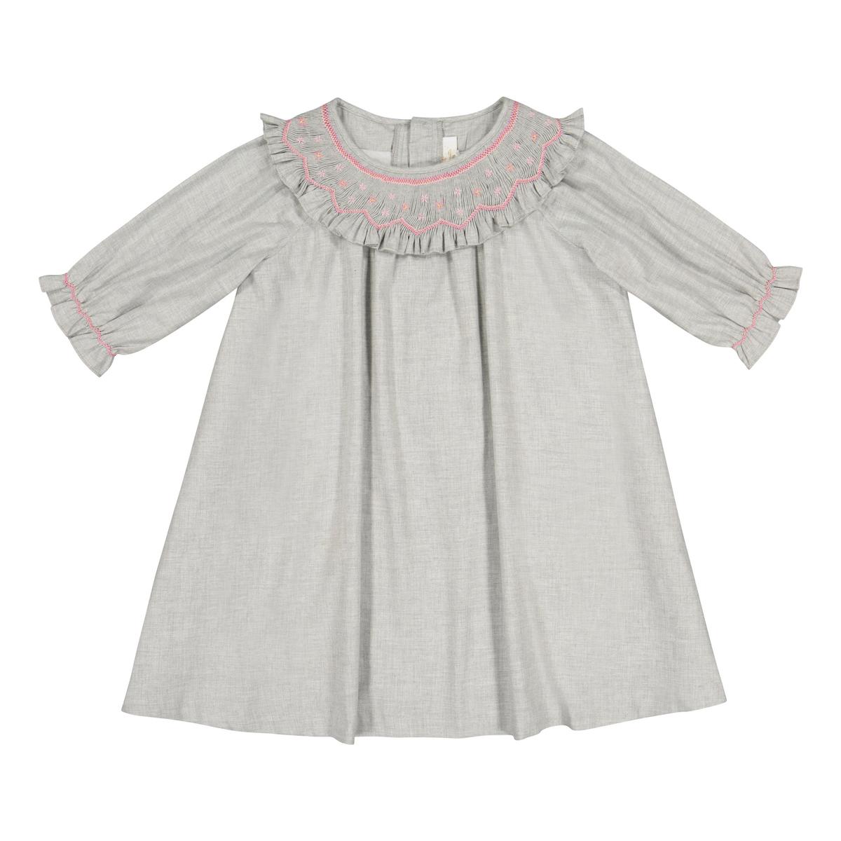 Sherazade Grey Long Sleeve Bishop Dress