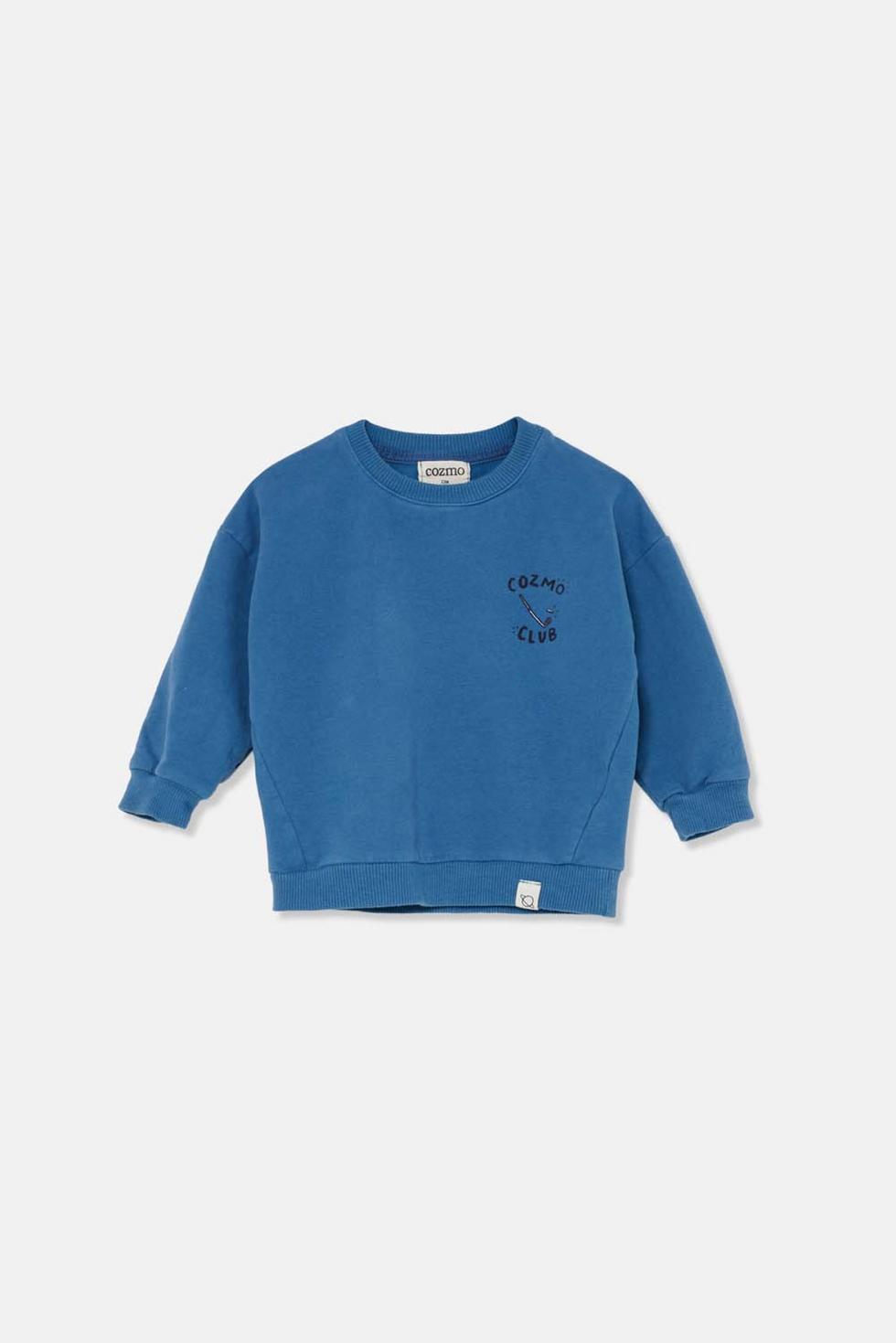 Soft fleece baby sweatshirt club - Blue