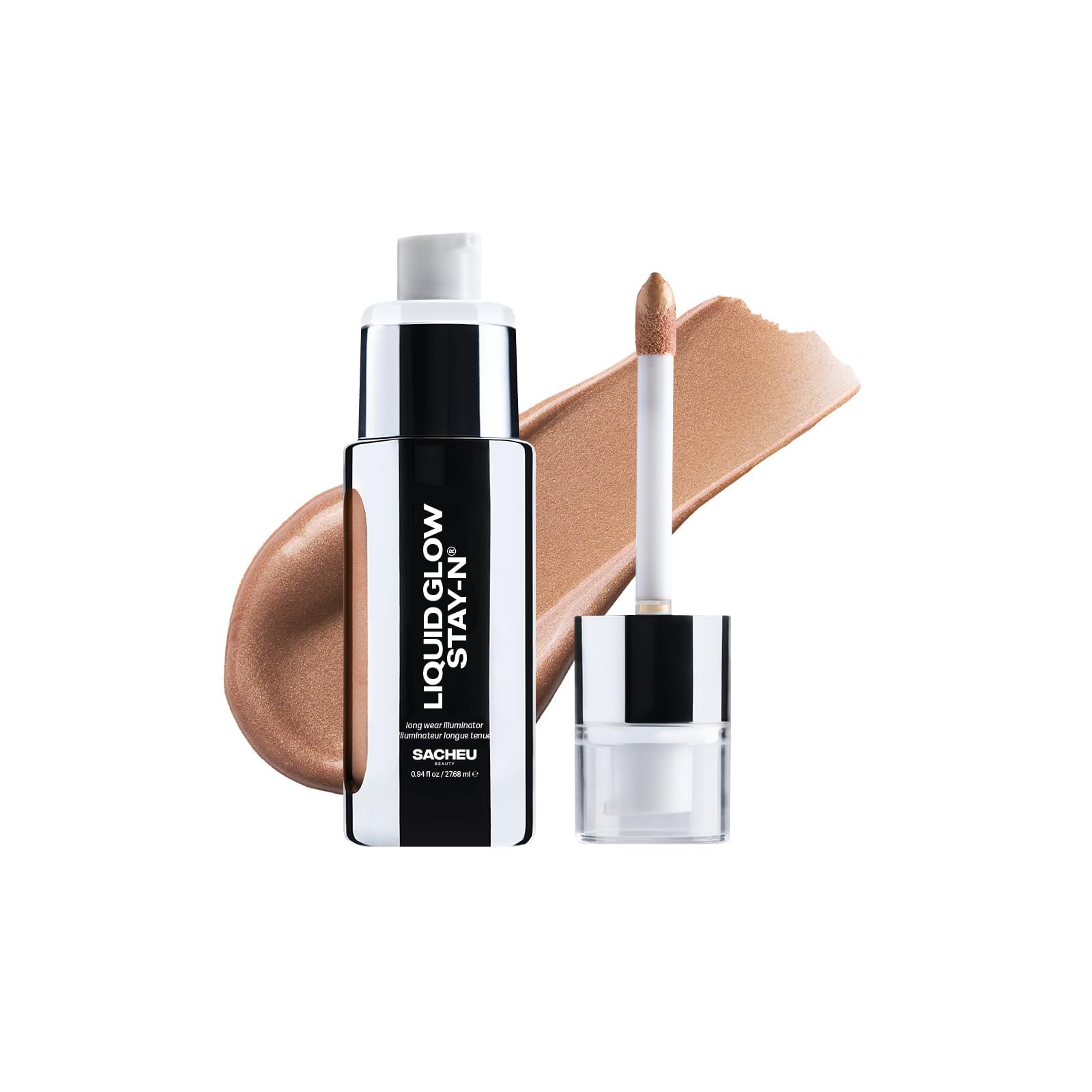 Sacheu Liquid Glow STAY-N Liquid Highlighter & Illuminator Makeup — 30ml Long Lasting Luminous Glow Lightweight Dewy Finish, Aura Glow