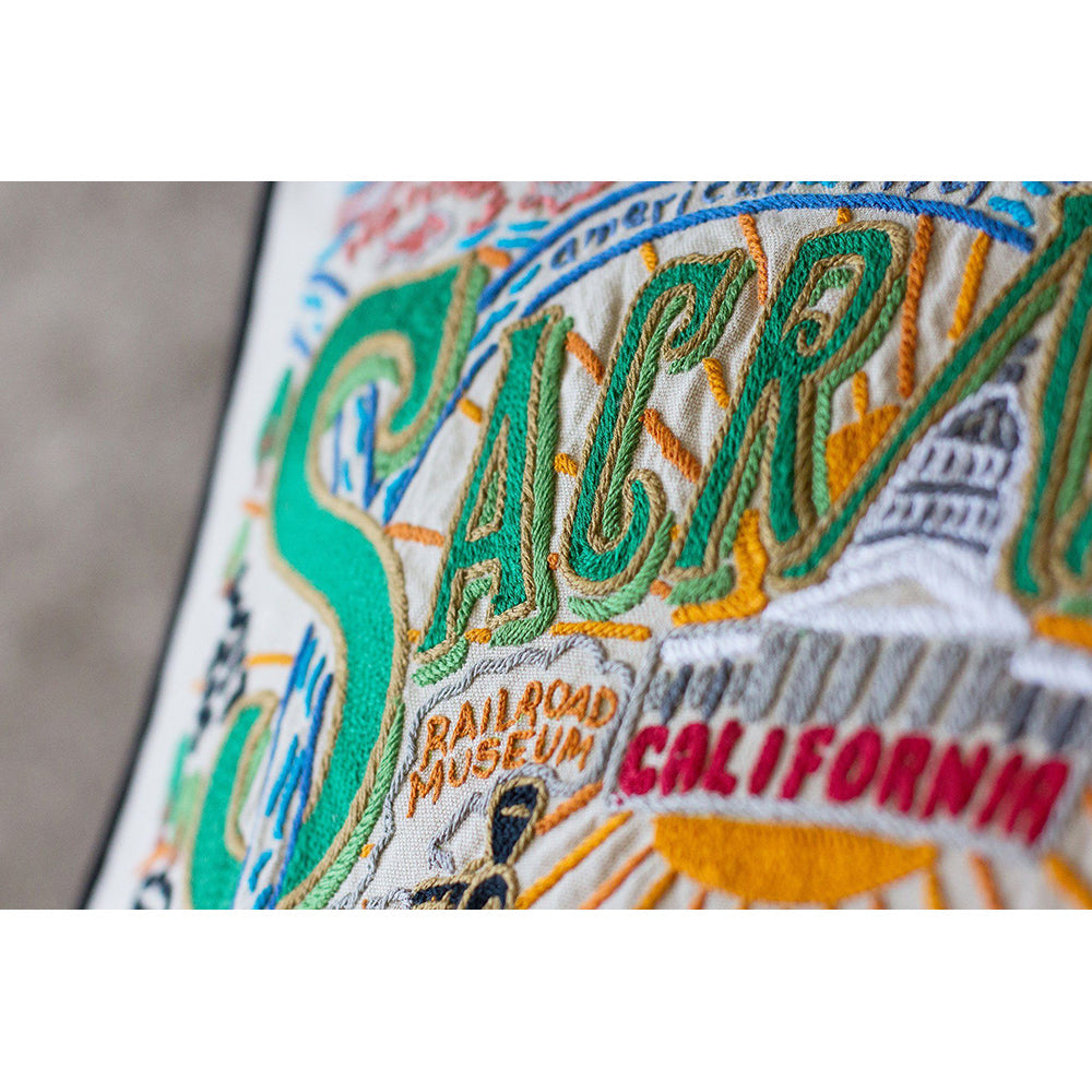 Sacramento Hand-Embroidered Pillow