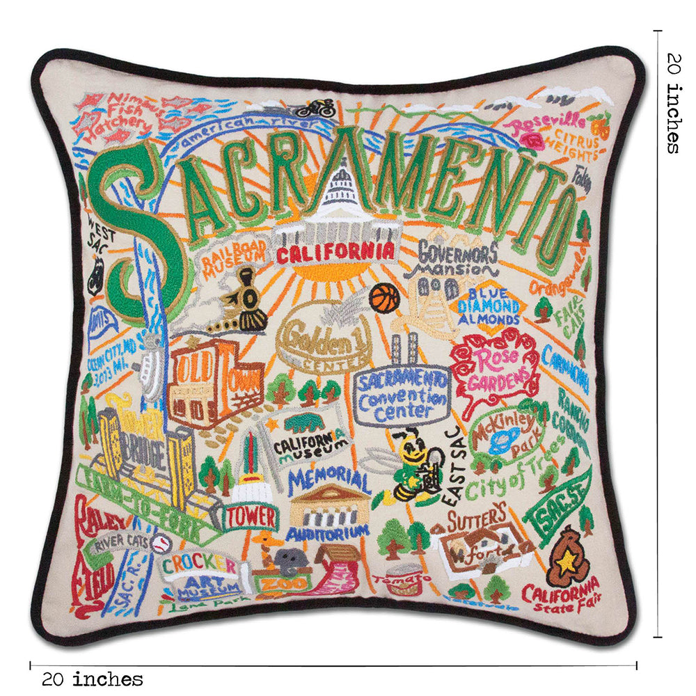 Sacramento Hand-Embroidered Pillow