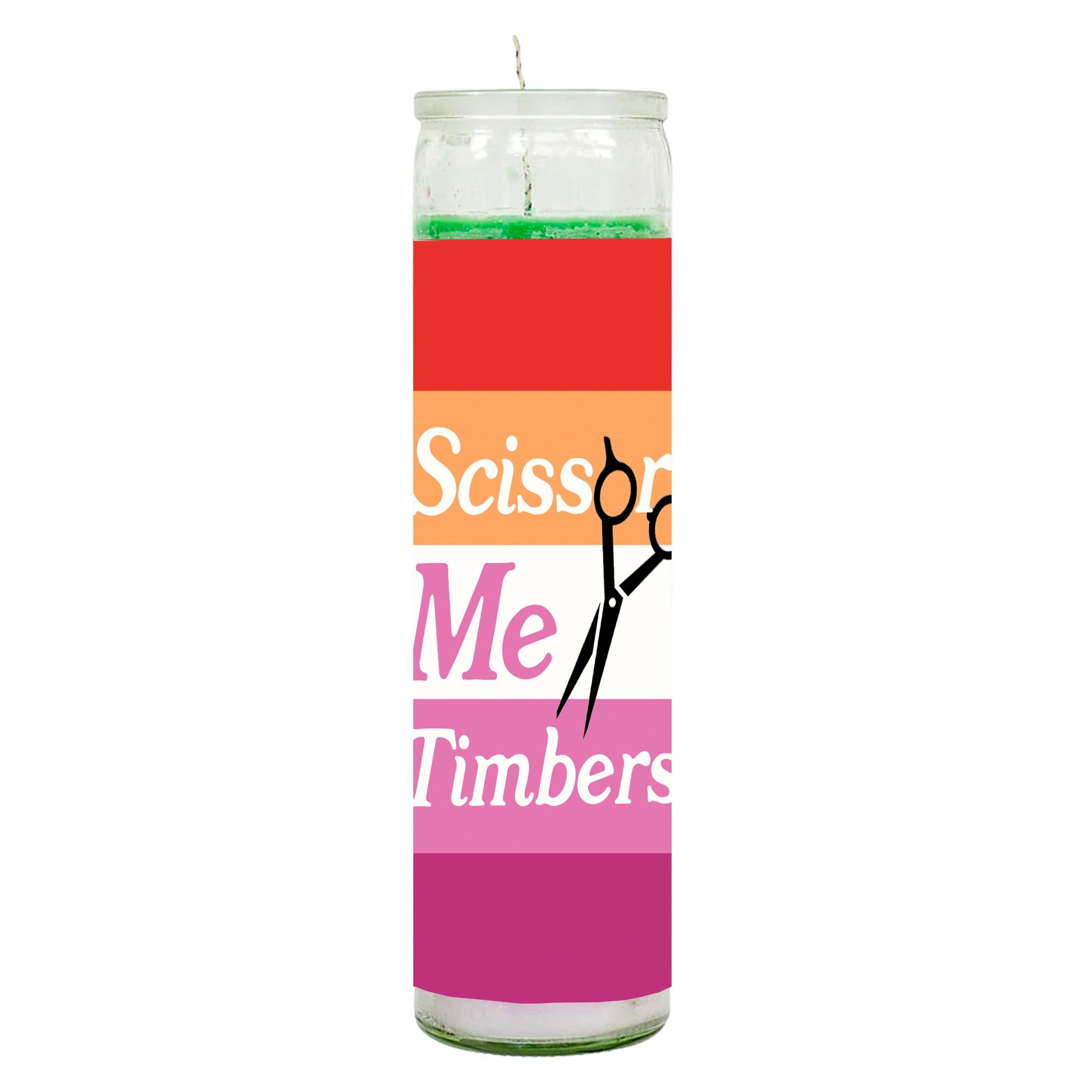 Scissor Me Timbers Rainbow Candle by BOBBYK