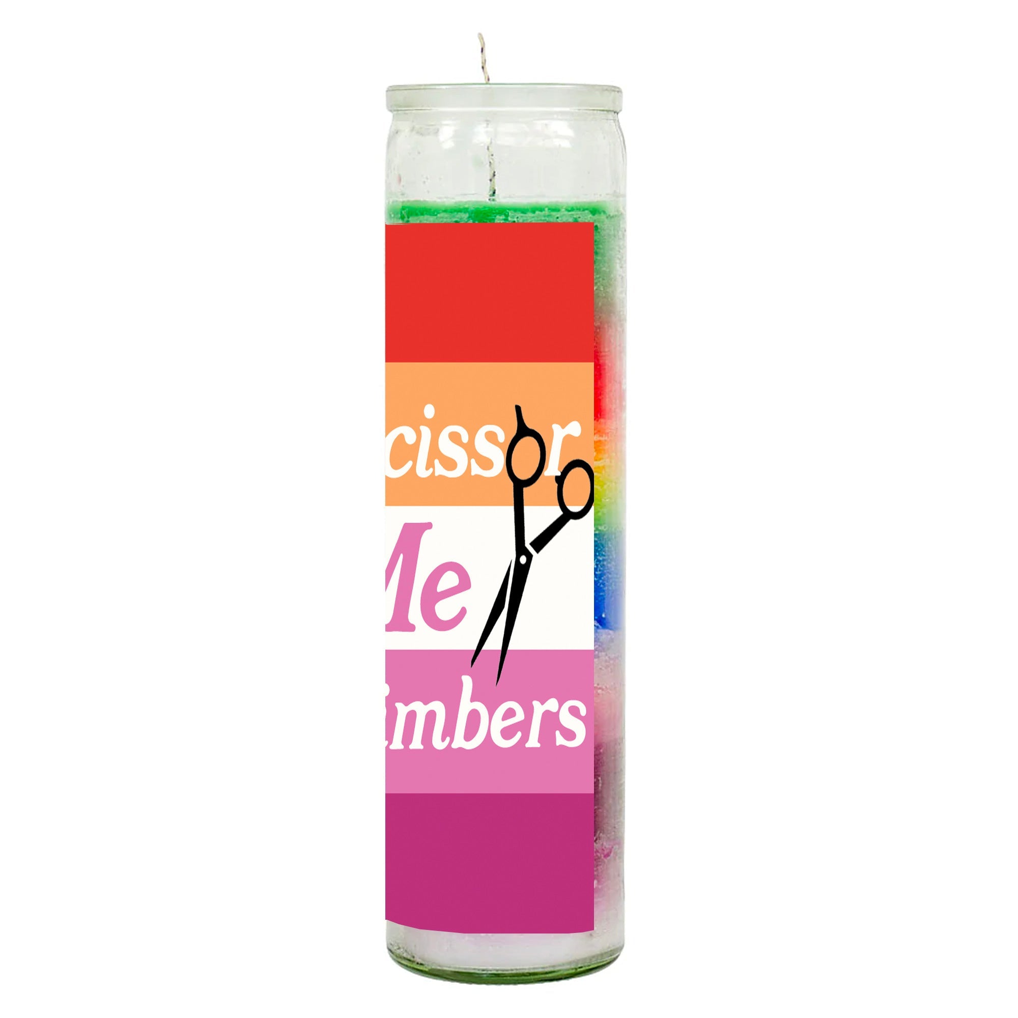 Scissor Me Timbers Rainbow Candle by BOBBYK