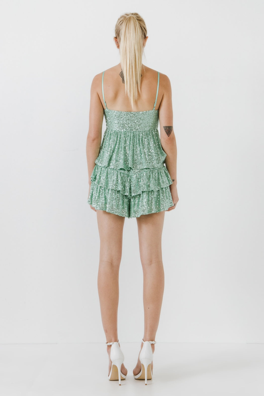 Sequin Ruffle Short
