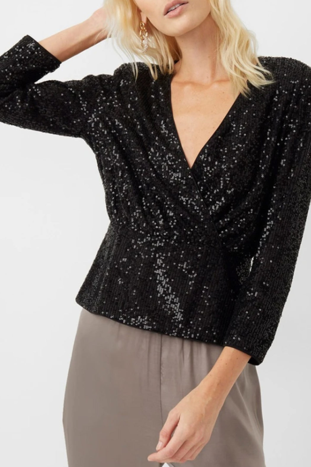 Sequin Vneck Top