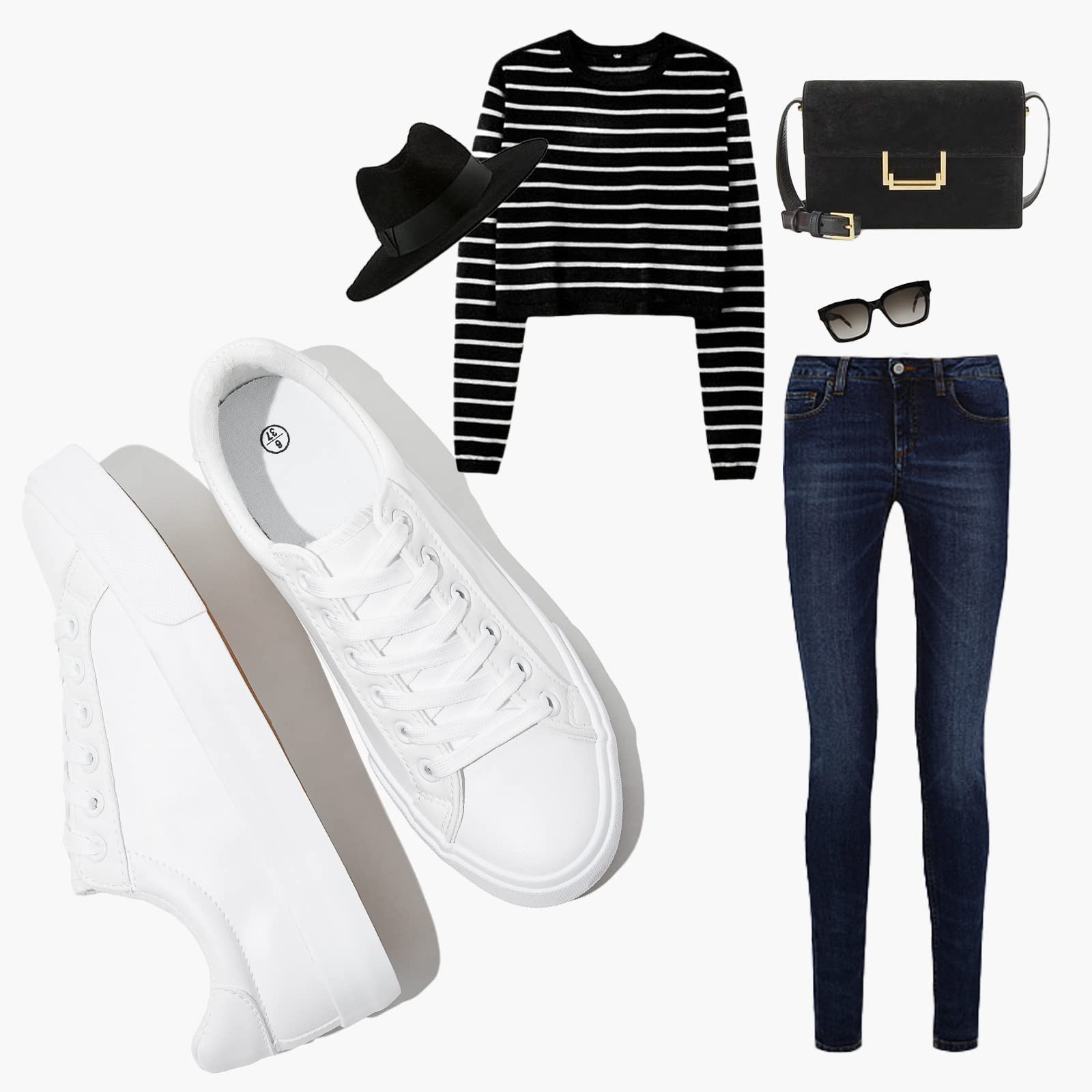 SERNIAL Womens White Tennis Shoes PU Leather Sneakers Casual Walking Shoes for Women