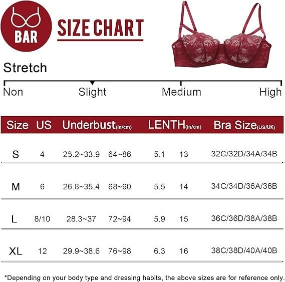 Sexy Floral Lace Lingerie for Women Sheer Bra and Panty Set with Underwire Soft Lace Push Up Lingerie Set
