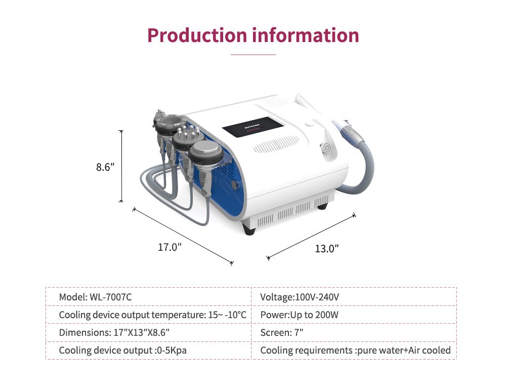 Shape Tactics 5-in-1 Cryolipolysis Vacuum RF Cooling System