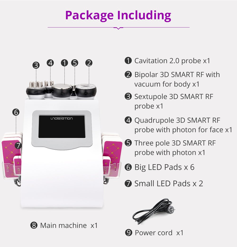 Shape Tactics Unoisetion 40K Cavitation Ultrasound RF Vacuum Photon System