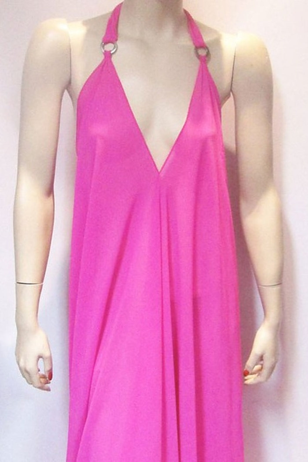 SHEER PINK HALTER DRESS