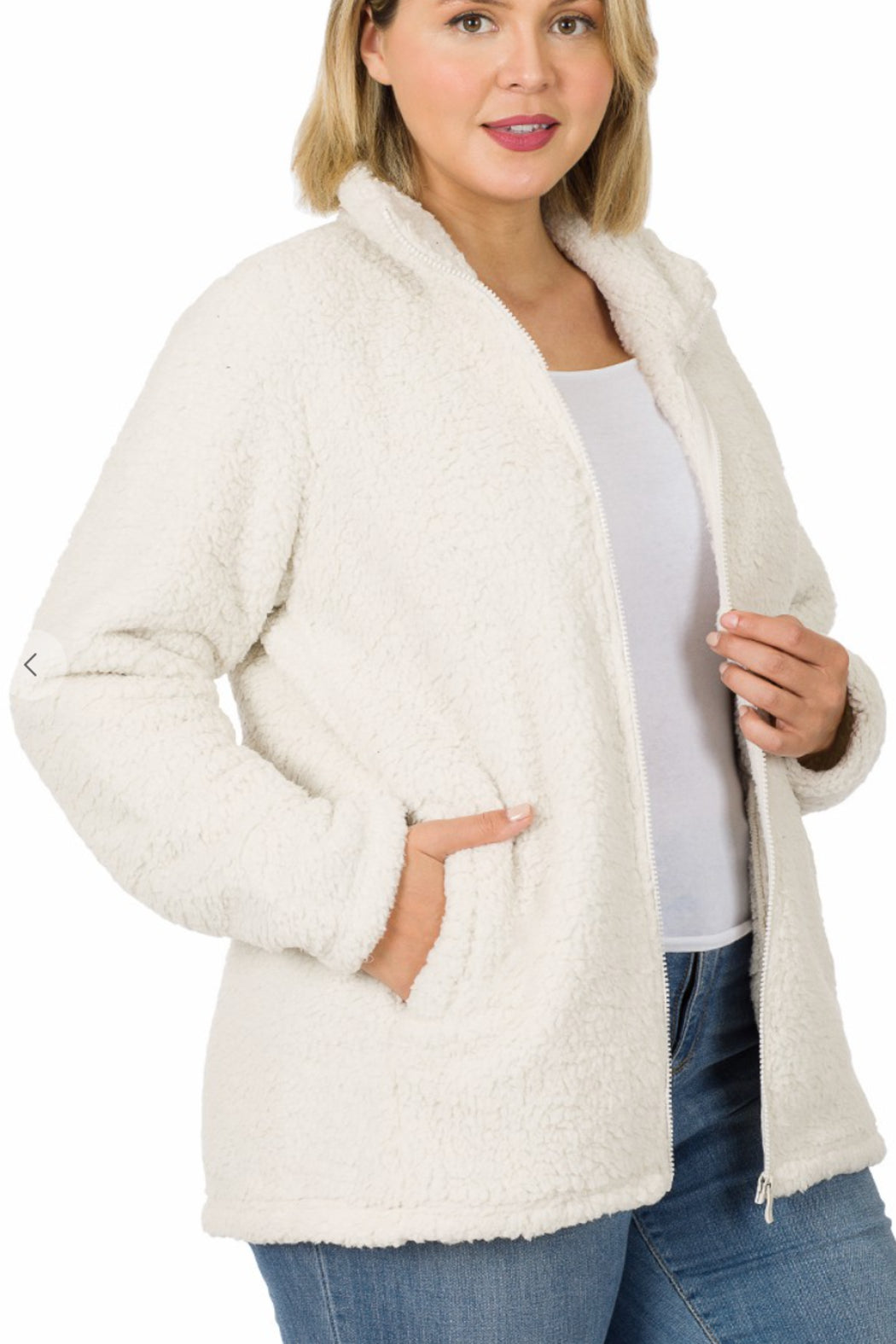 Sherpa Zip Curvy Jacket