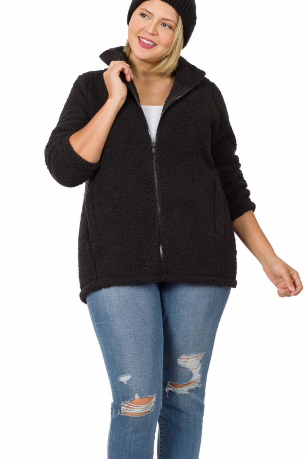Sherpa Zip Curvy Jacket