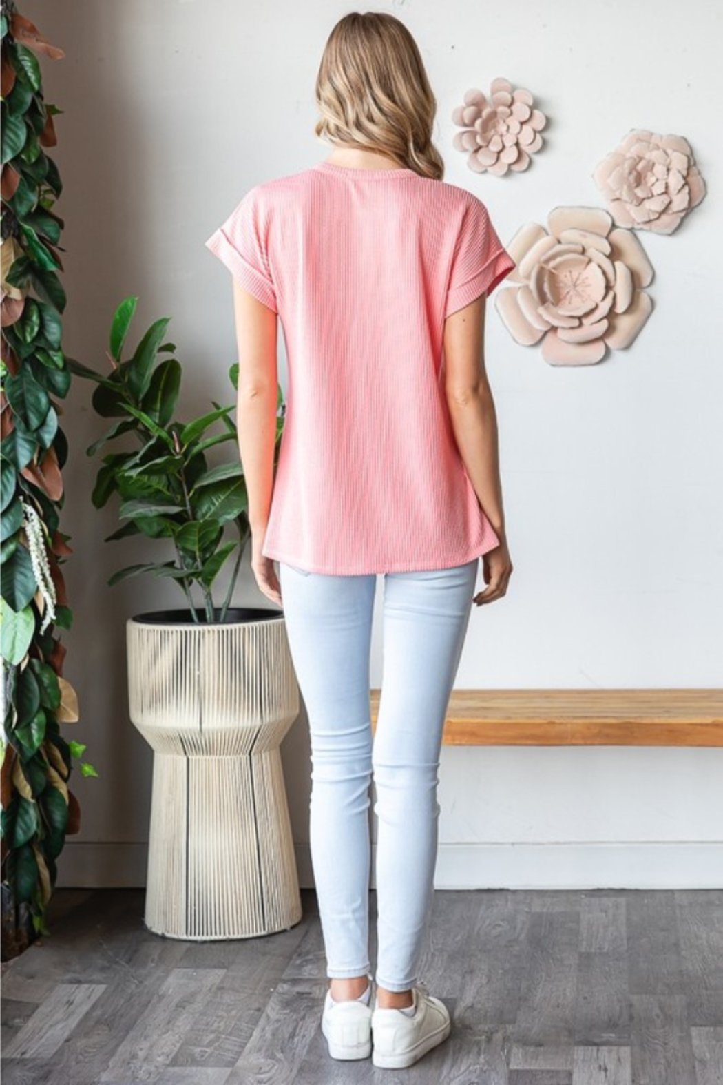 Short Sleeve Animal Color Block Top